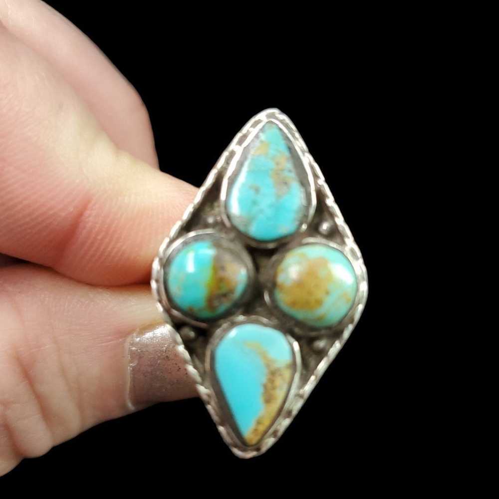 925 Sterling Silver and Genuine Turquoise Vintage… - image 1