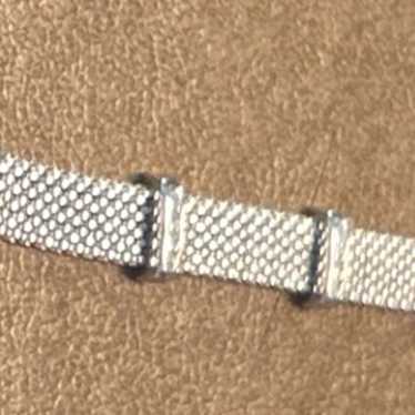 VINTAGE SWAROVSKI CRYSTAL BUCKLE MESH BRACELET SI… - image 1