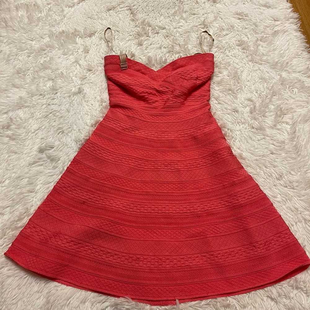 Herve Leger Coral Akari Bandage Cocktail Dress - image 12