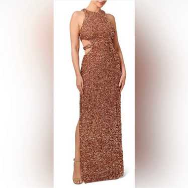 Liv Foster Sequin Cut-Out Column Gown