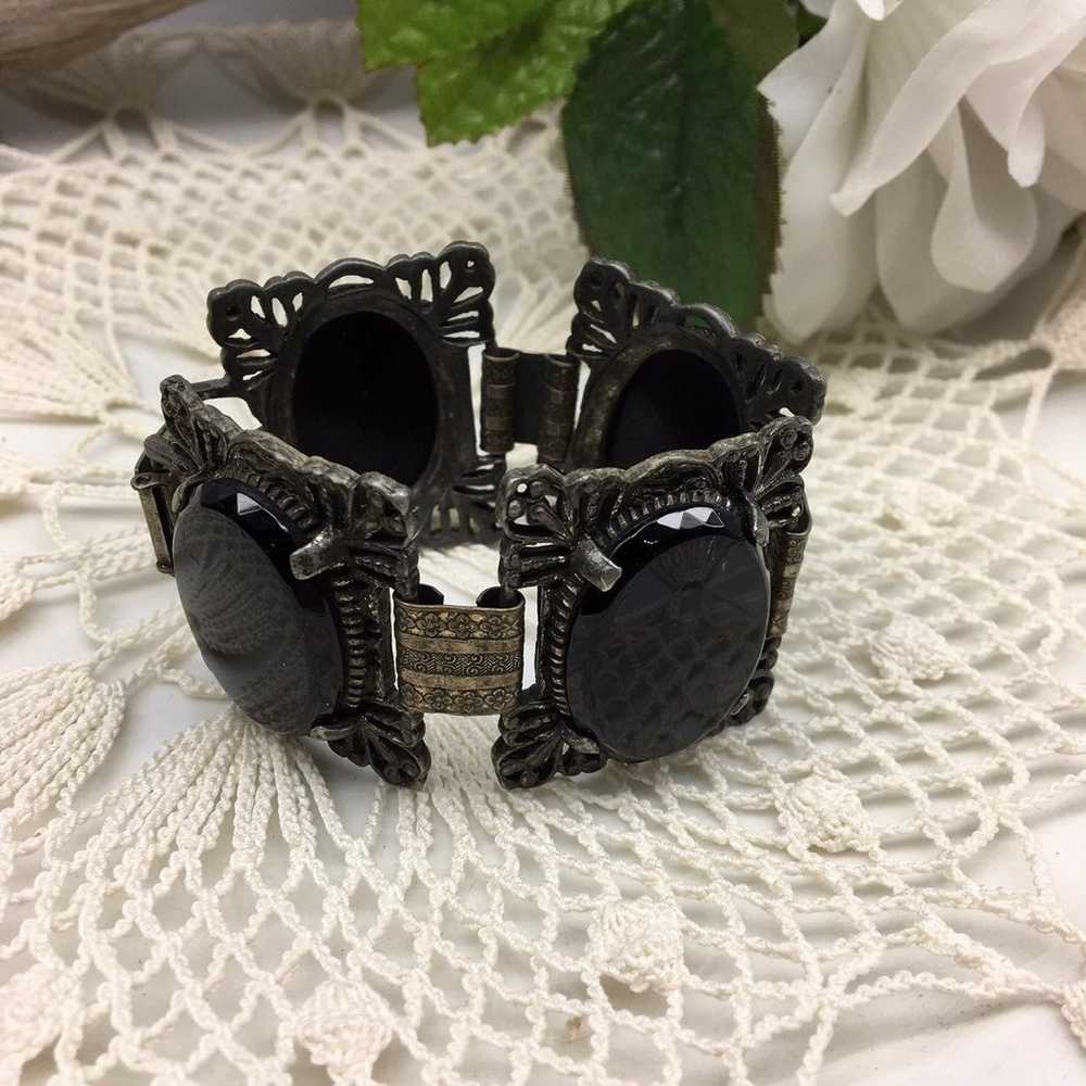 VTG Unsigned Florenza Black Bracelet - image 1