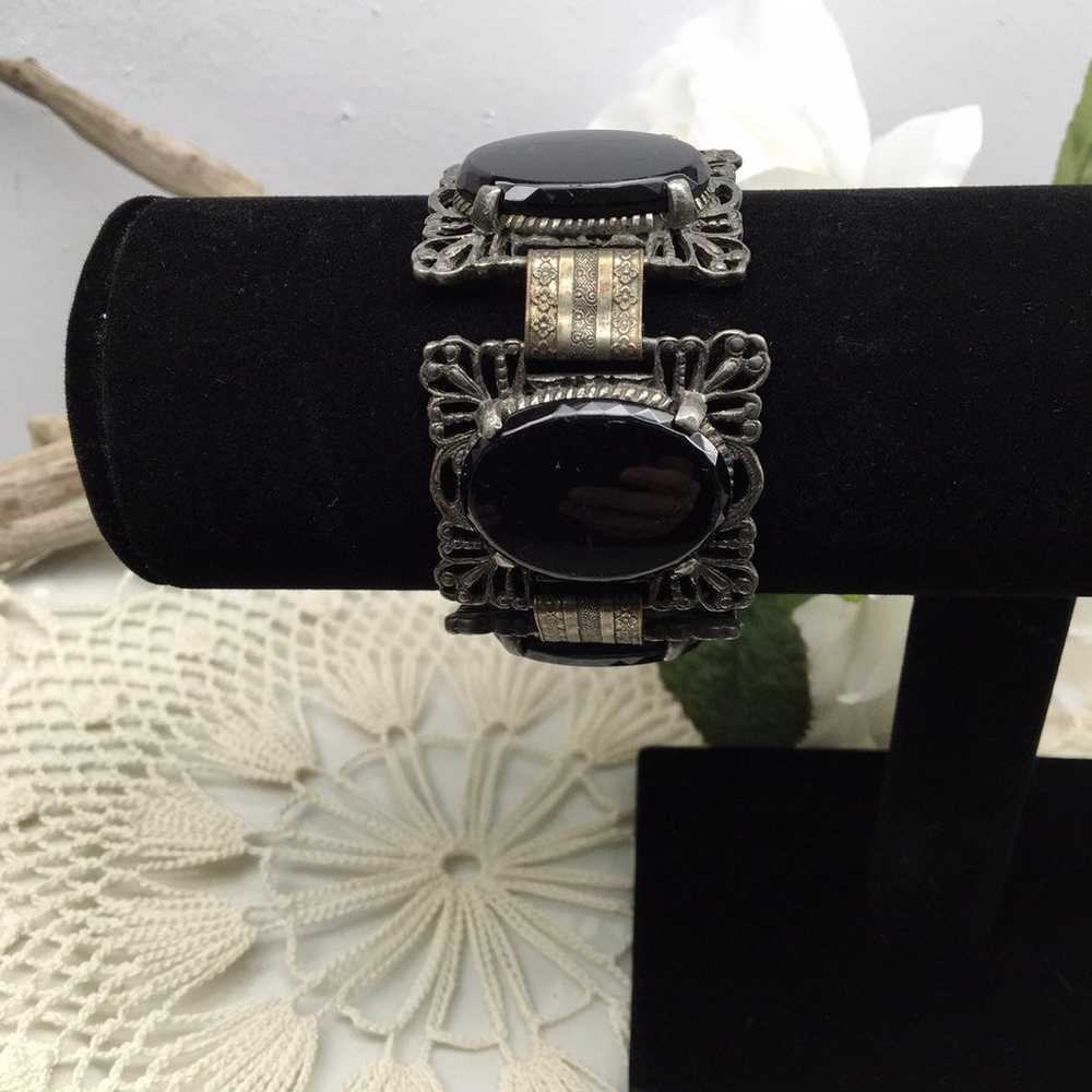 VTG Unsigned Florenza Black Bracelet - image 4