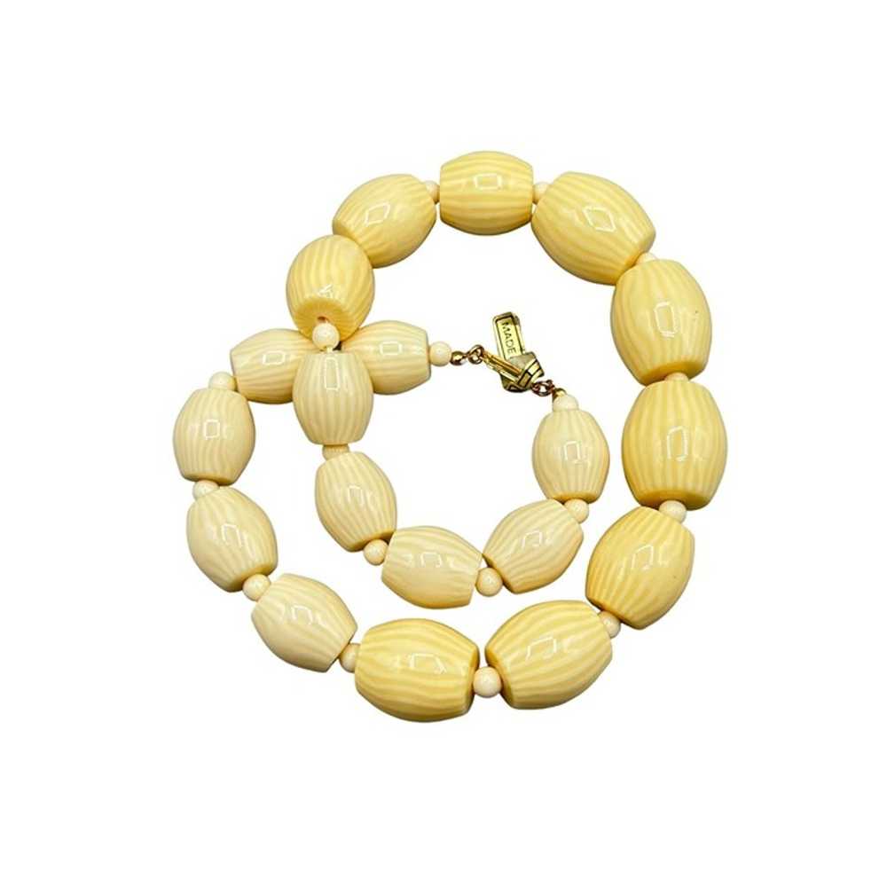 Big Chunky Off White Plastic Long Necklace Origin… - image 1