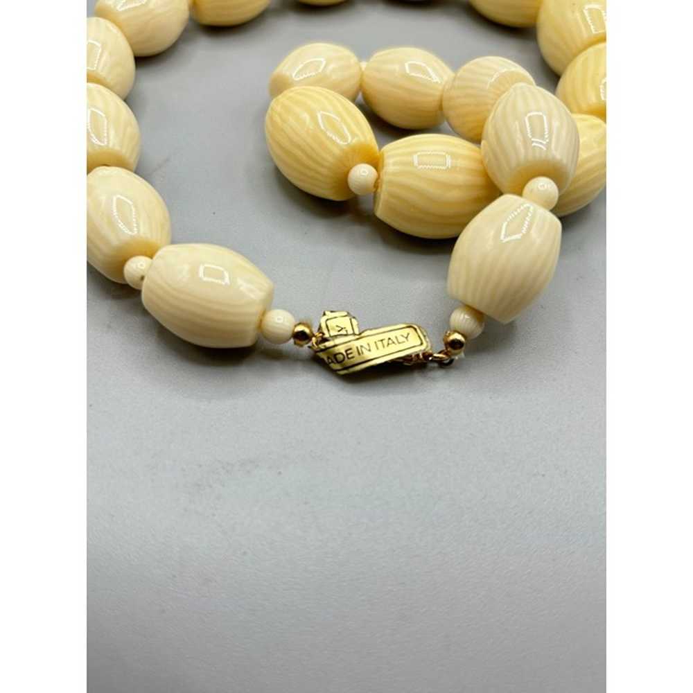 Big Chunky Off White Plastic Long Necklace Origin… - image 5