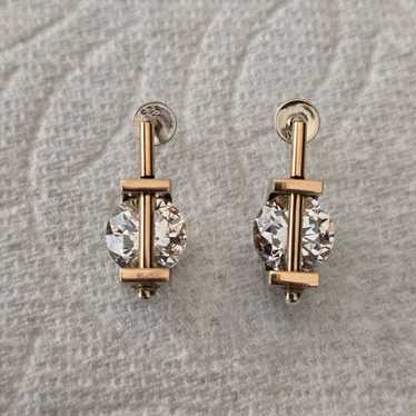 925 sterling silver and 14kt yellow gold earrings 