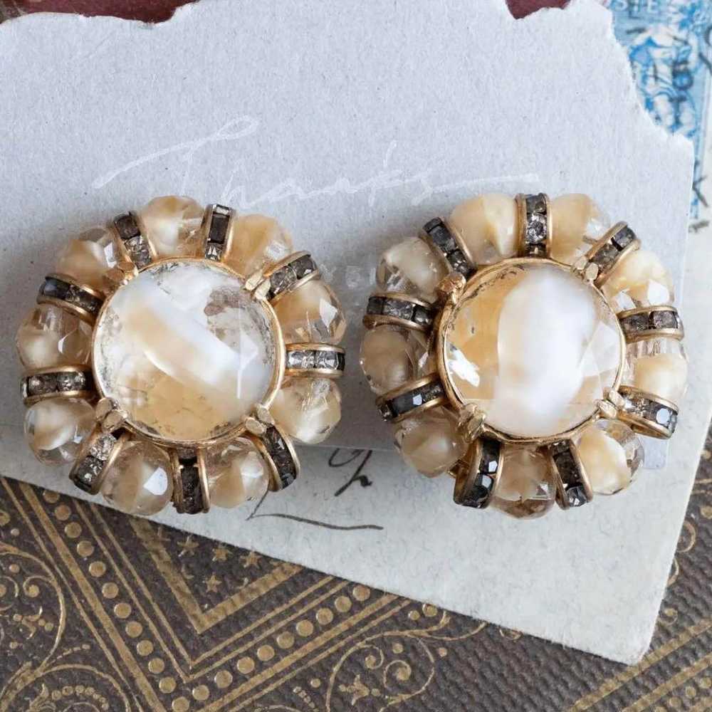 CARNEGIE Hatti Carnegie Vintage Earrings Givre Gl… - image 1