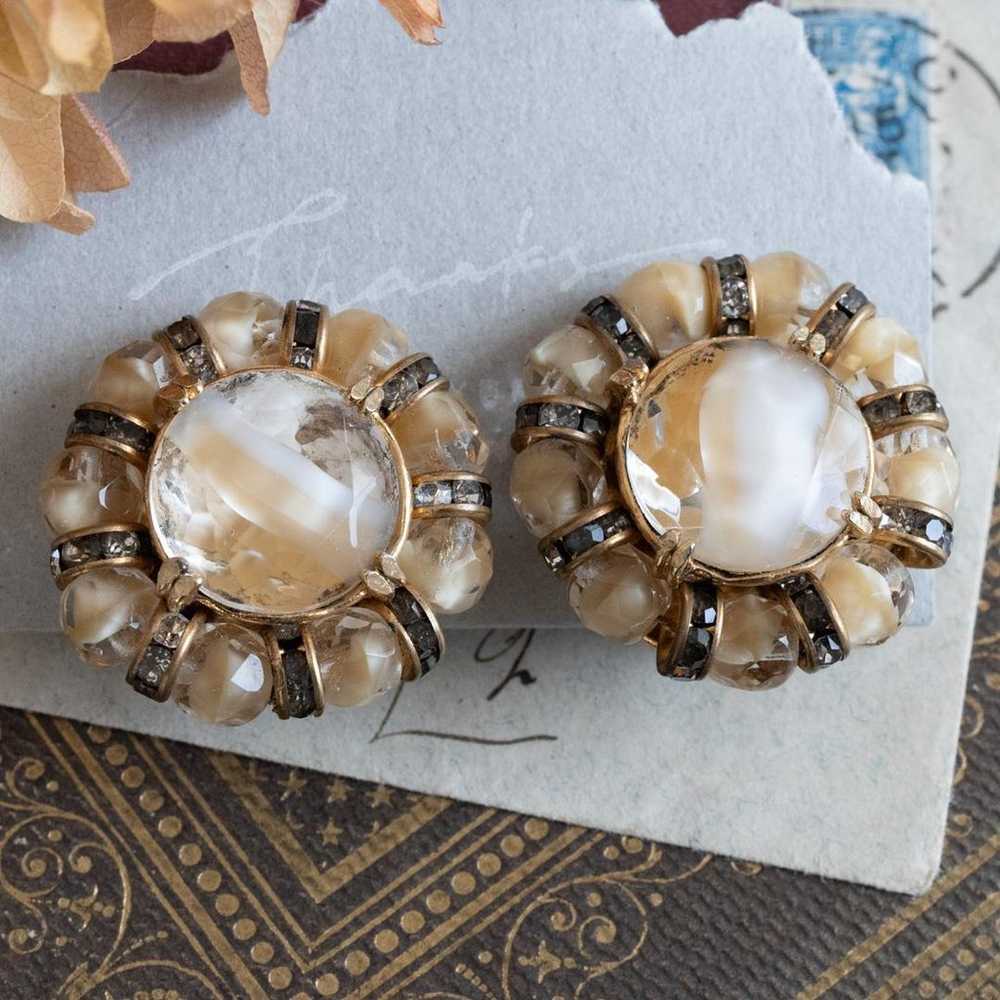 CARNEGIE Hatti Carnegie Vintage Earrings Givre Gl… - image 2