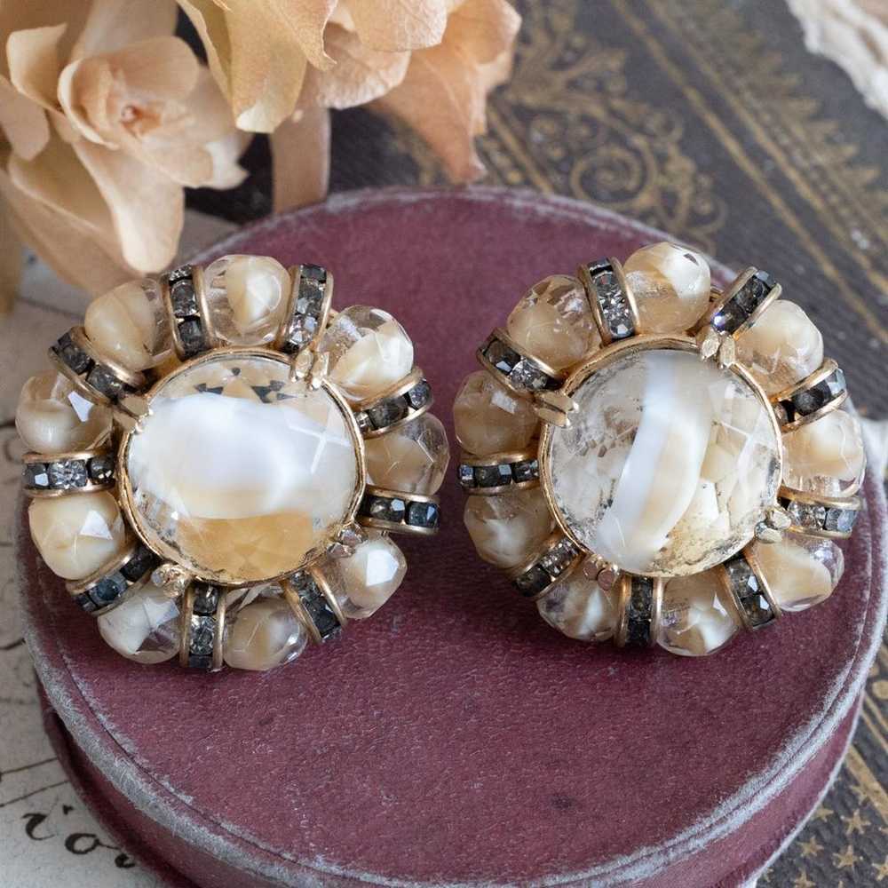 CARNEGIE Hatti Carnegie Vintage Earrings Givre Gl… - image 5