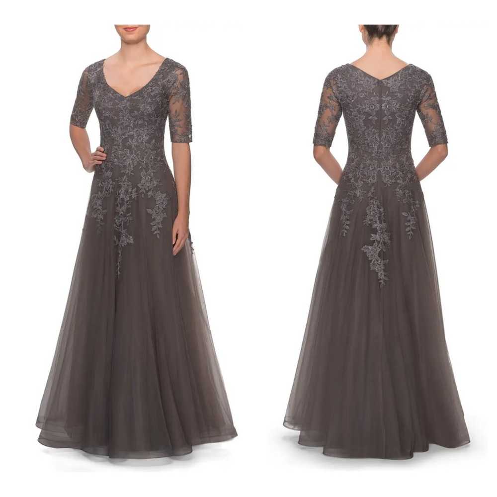 NEW La Femme Lace & Tulle Gown Size 10 - image 1