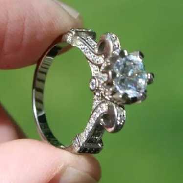 Estate Sale! STERLING SILVER vintage CUBIC ZIRCON… - image 1