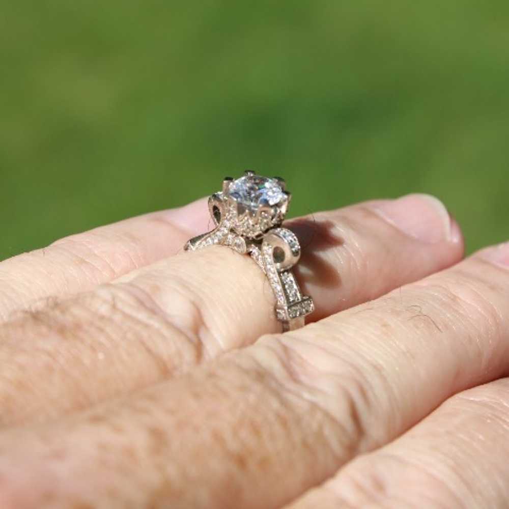 Estate Sale! STERLING SILVER vintage CUBIC ZIRCON… - image 3