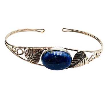 Womens Bracelet Sterling Silver Blue Lapis Lazuli… - image 1