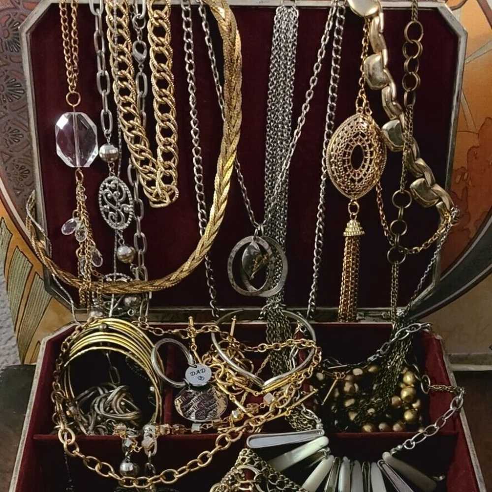 Lot of Gold/ Silver Toned Jewelry Includes Cookie… - image 9