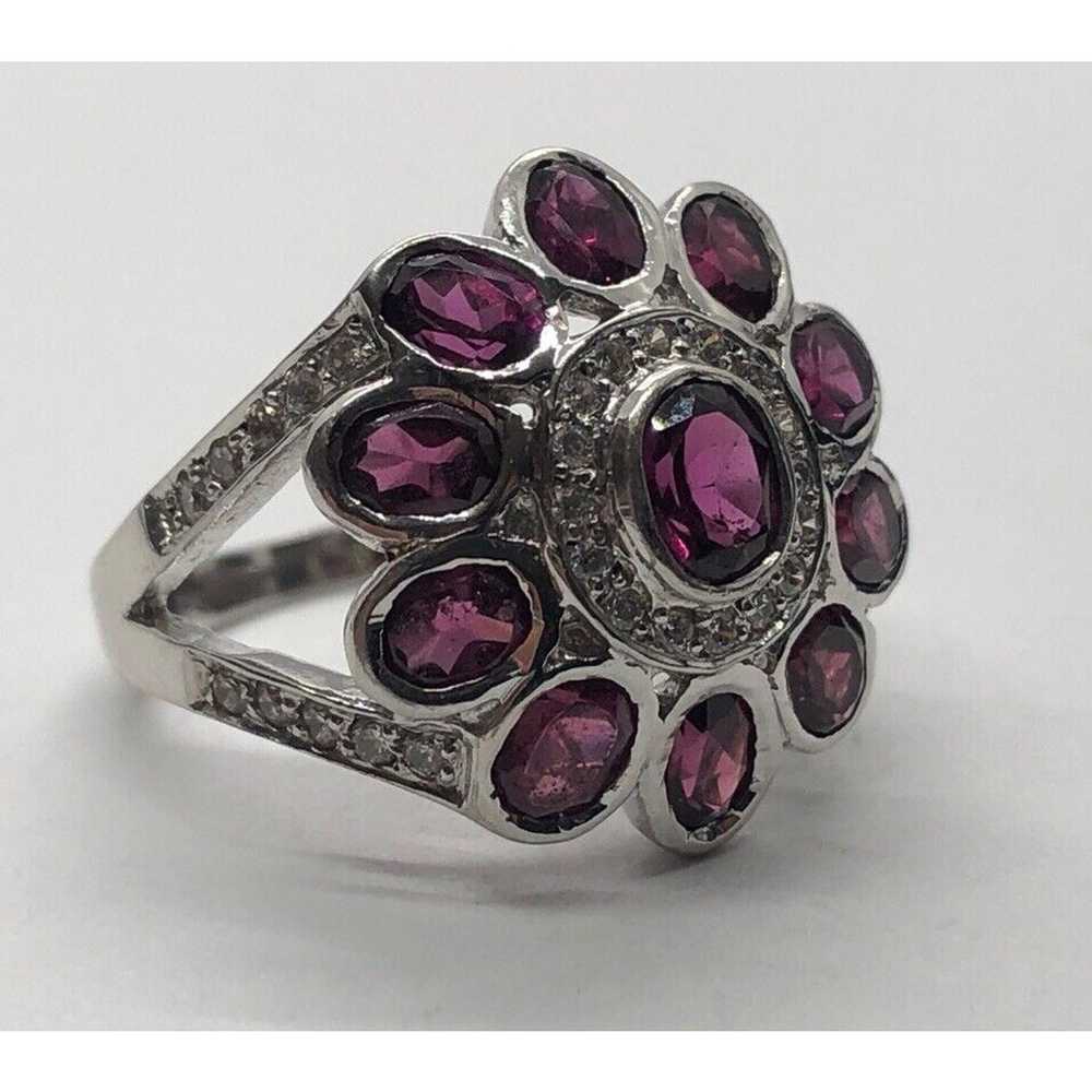 Vintage Sterling Silver Ring 925 Size 5.5 Pink To… - image 5