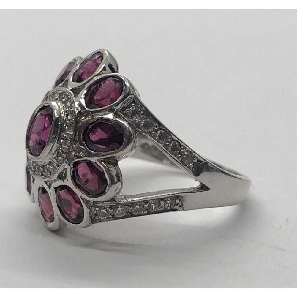 Vintage Sterling Silver Ring 925 Size 5.5 Pink To… - image 6