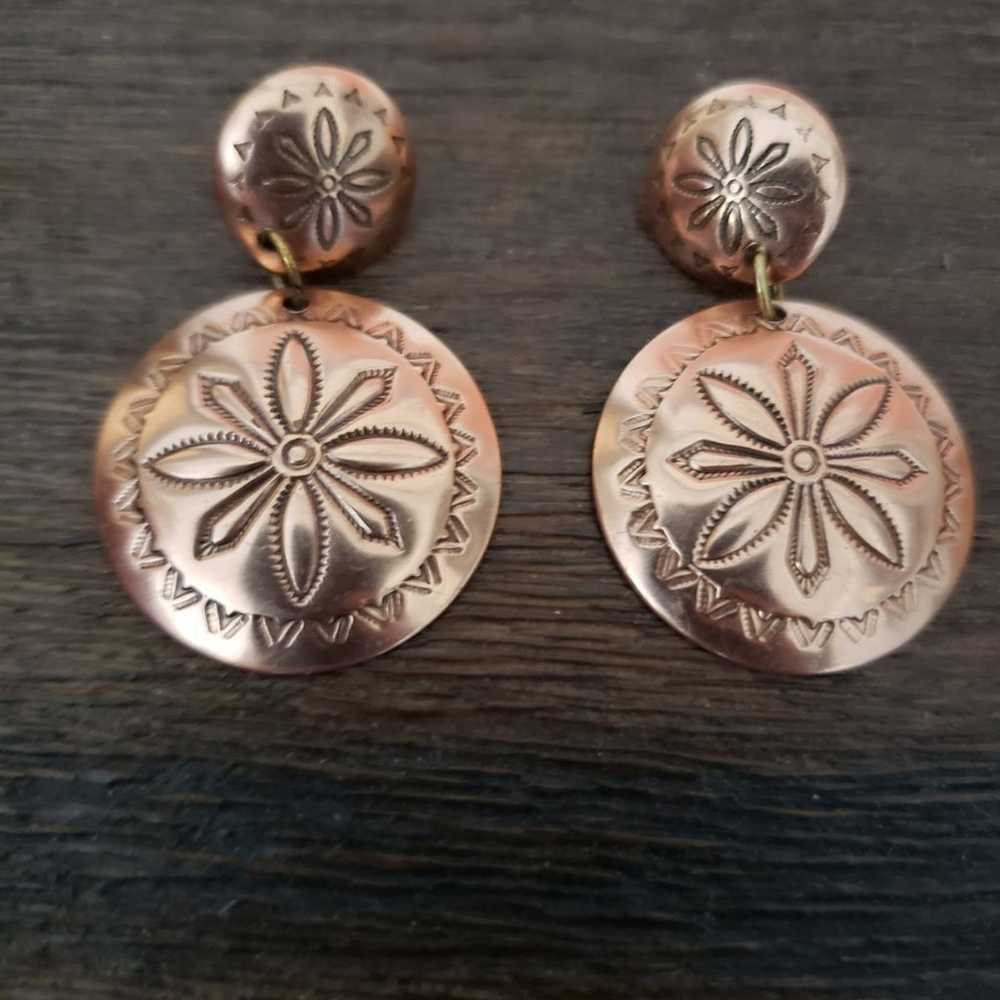 Vintage Copper Earrings - image 2