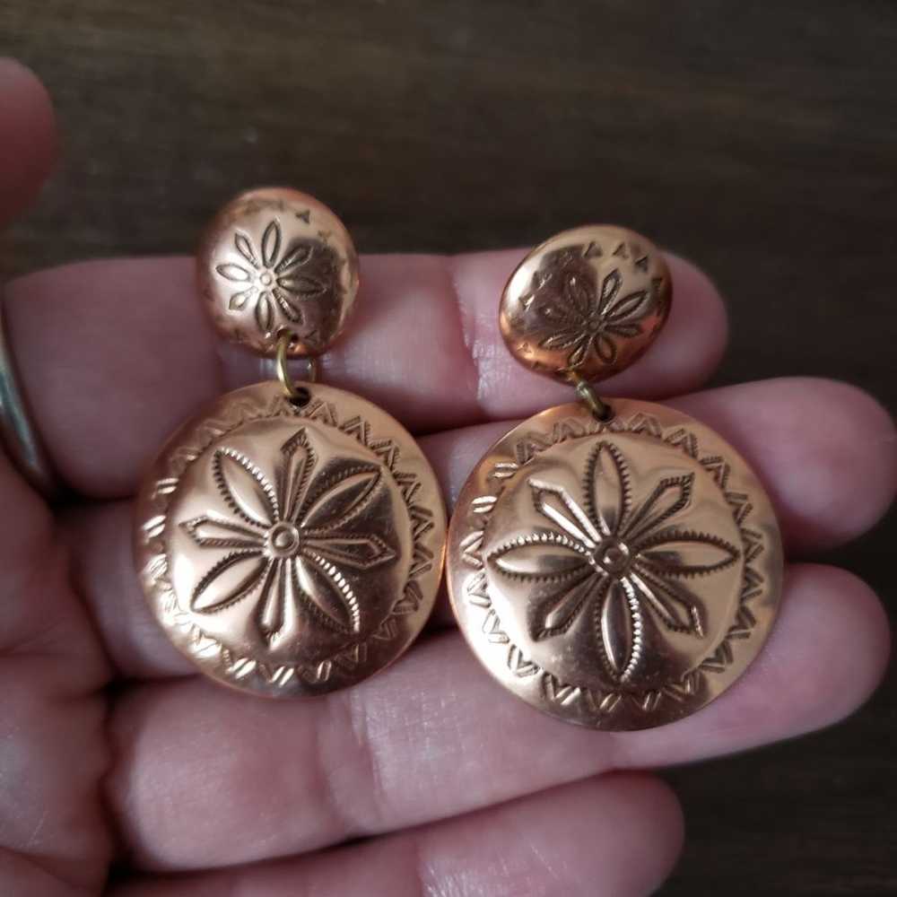 Vintage Copper Earrings - image 6