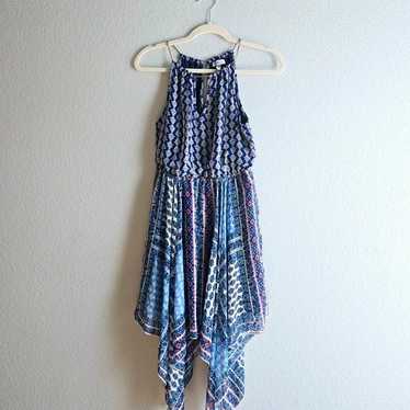 Flowy Blue Printed Dress