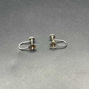 Earring Vintage Screw Backs Or Scrap 14k White Go… - image 1