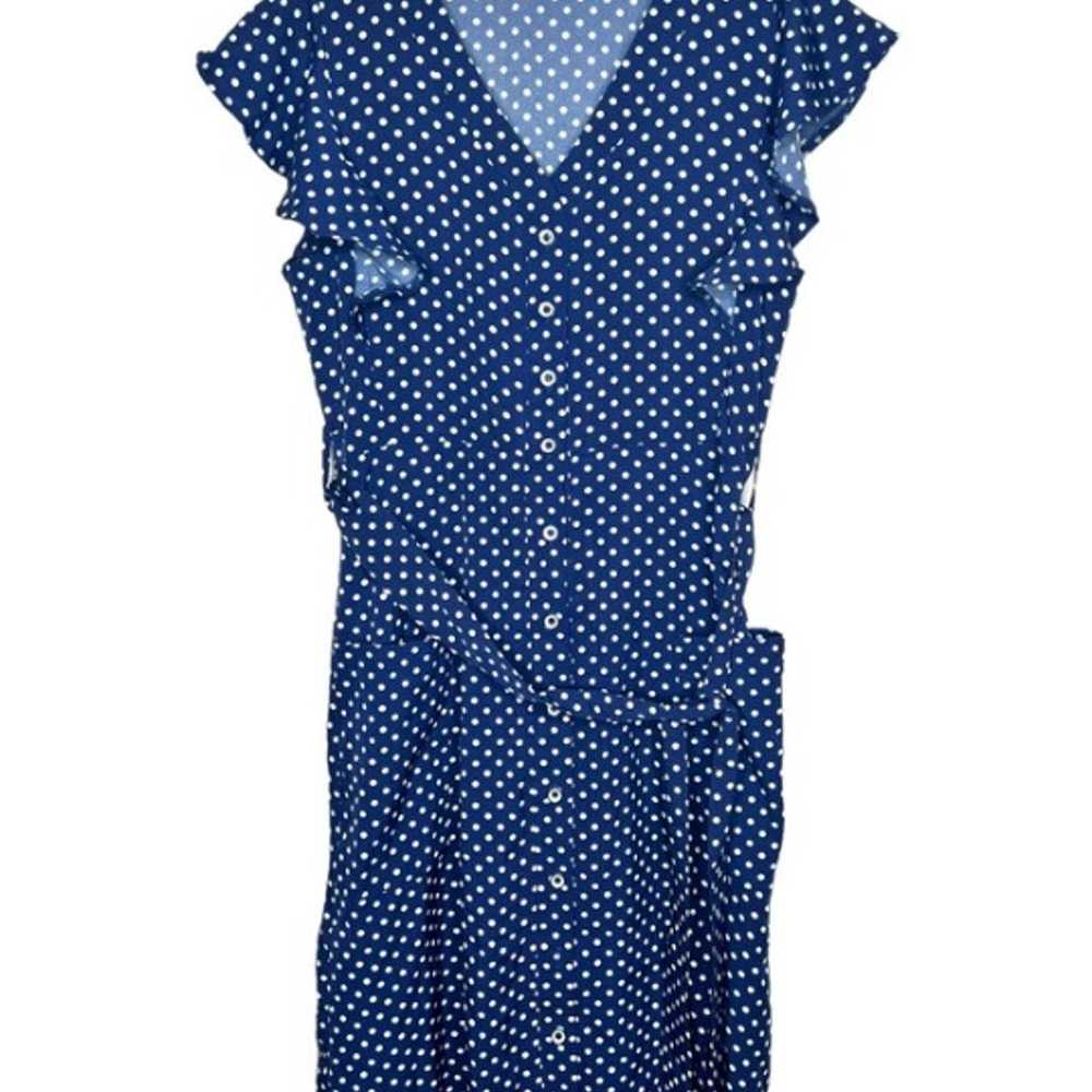 Navy Polka dot button down Dress |50%off•bundles - image 1