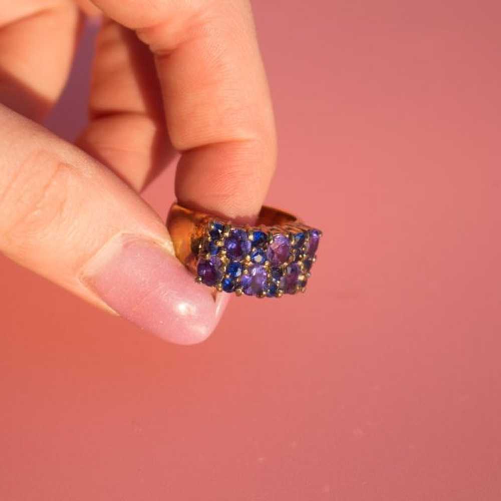 Vintage Amethyst & Gold Ring - image 2