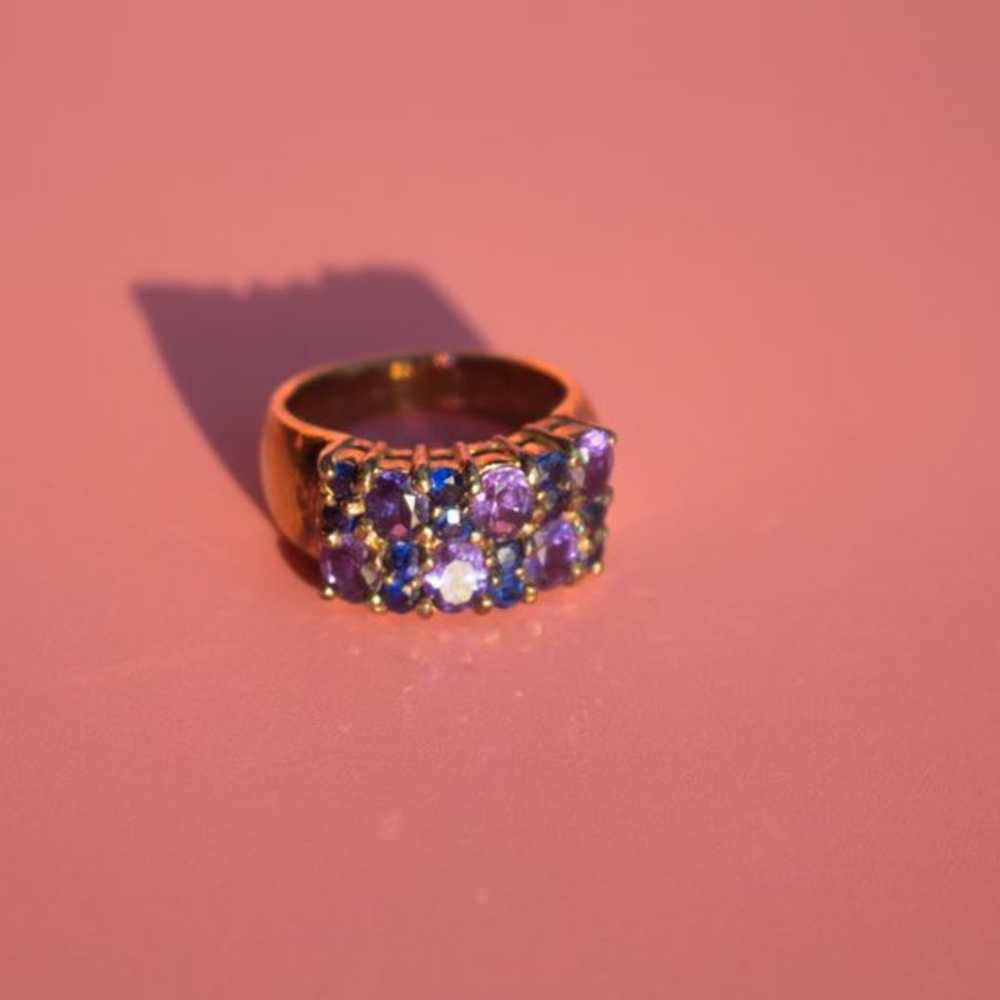 Vintage Amethyst & Gold Ring - image 4