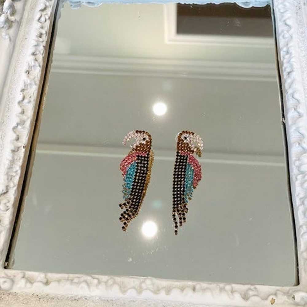 VINTAGE 1970’s Rhinestone PARROTS Earrings - image 2