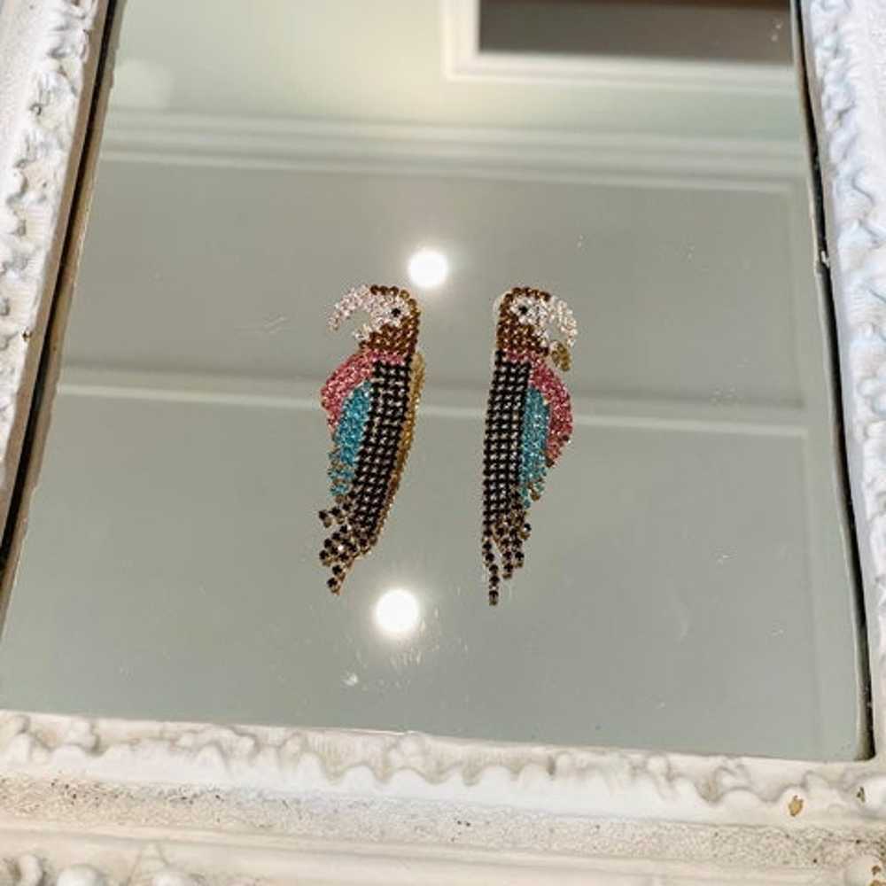 VINTAGE 1970’s Rhinestone PARROTS Earrings - image 3