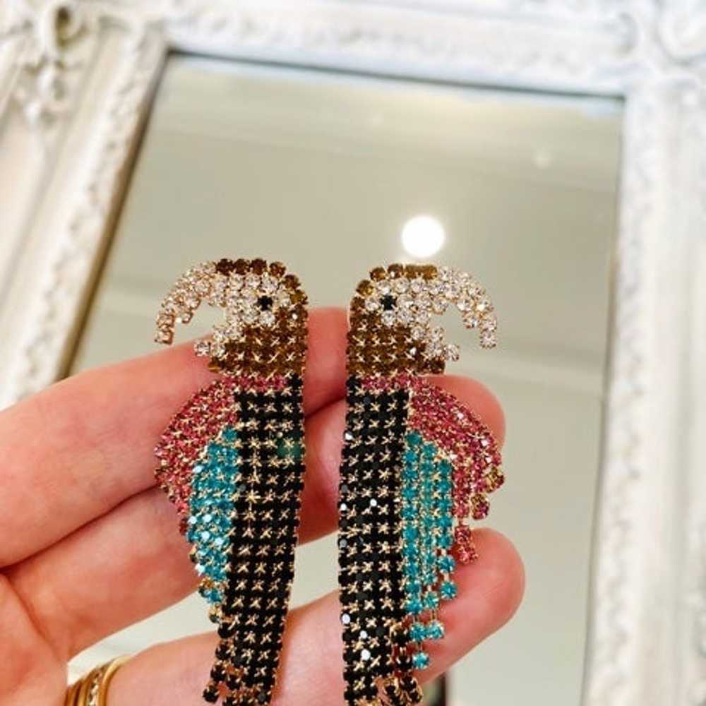 VINTAGE 1970’s Rhinestone PARROTS Earrings - image 5