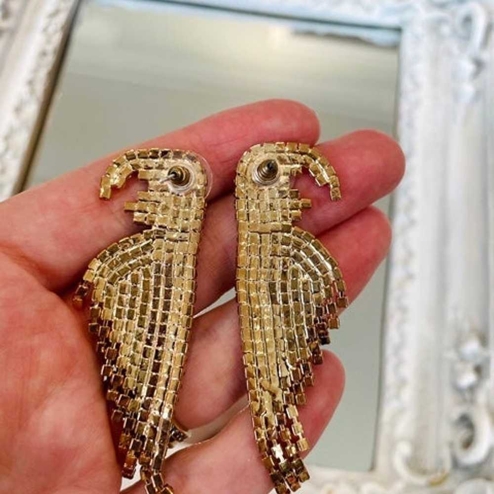 VINTAGE 1970’s Rhinestone PARROTS Earrings - image 6