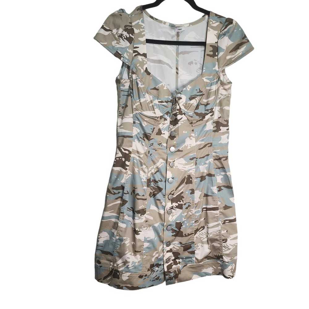 Nwot Miaou Gigi Cotton Dress Camo Print Cap Mini … - image 2