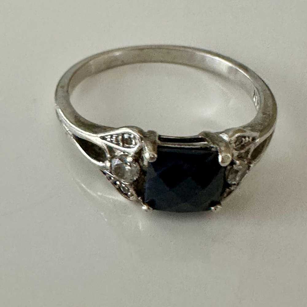 Vintage NVC Sapphire Cubic Zirconia Sterling Silv… - image 5