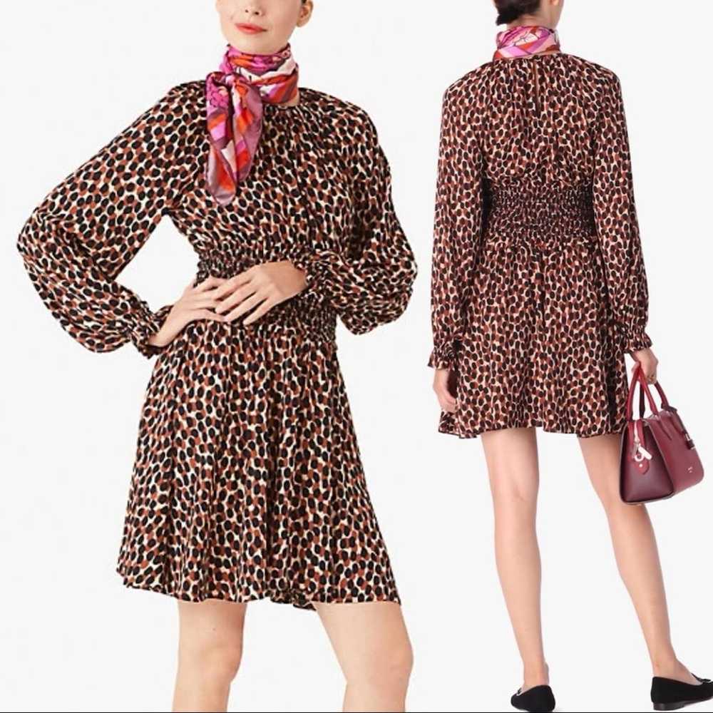 Kate Spade Dotty Leopard Long Sleeve Smocked Wais… - image 12