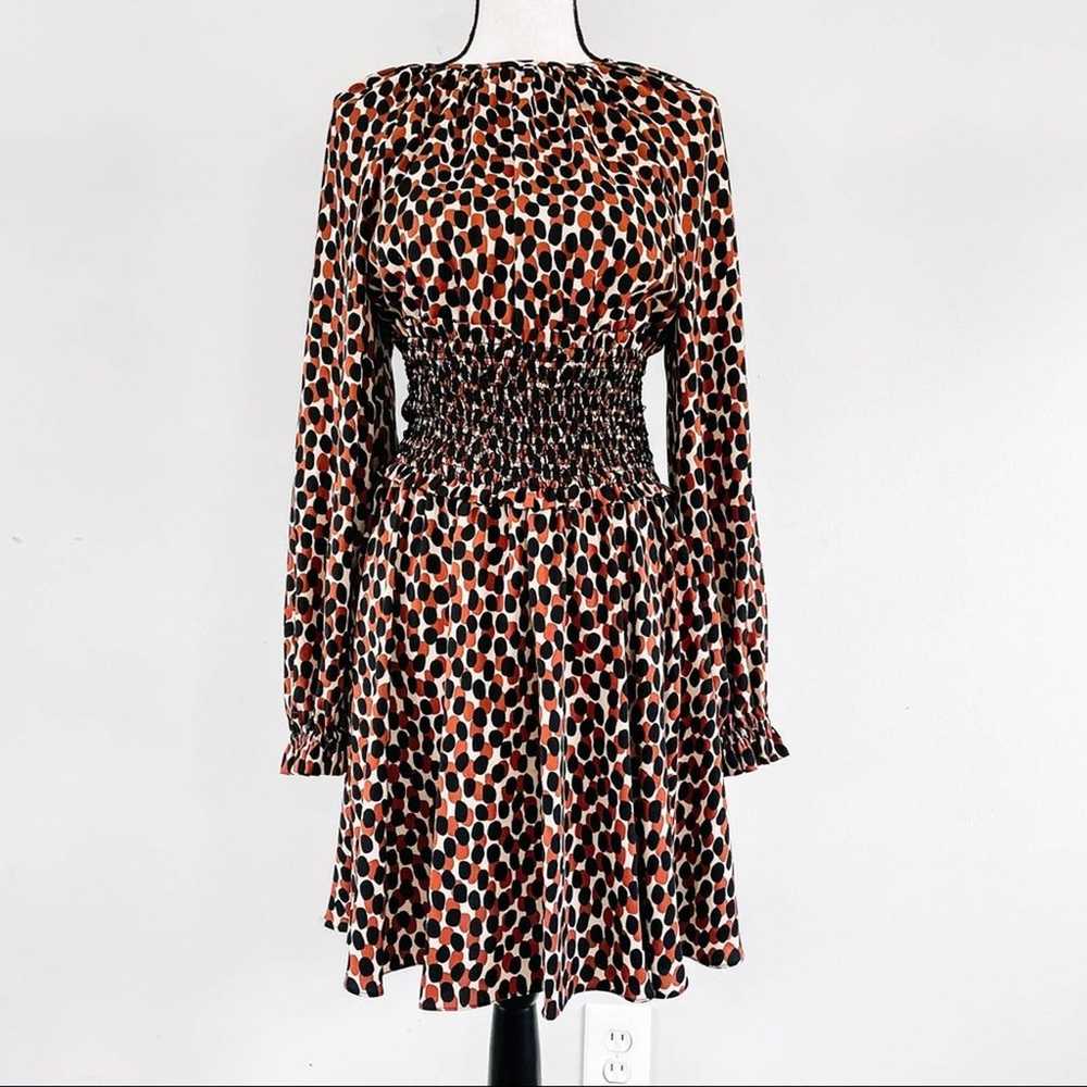 Kate Spade Dotty Leopard Long Sleeve Smocked Wais… - image 3