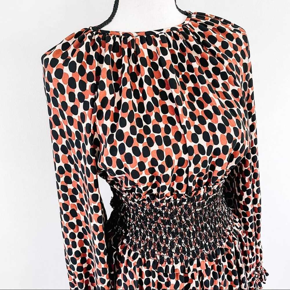 Kate Spade Dotty Leopard Long Sleeve Smocked Wais… - image 4