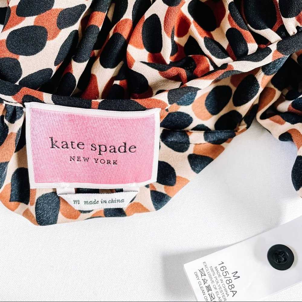 Kate Spade Dotty Leopard Long Sleeve Smocked Wais… - image 6