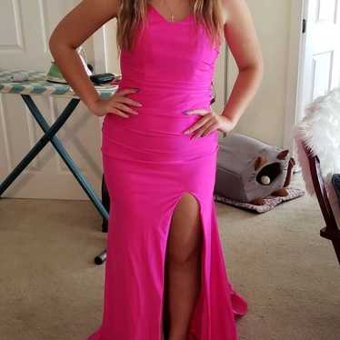 Hot pink prom dress