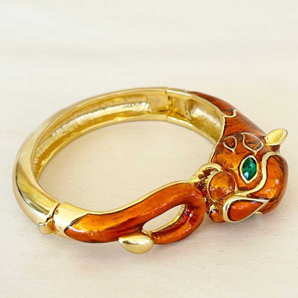 Vintage designer style panther statement bracelet - image 2