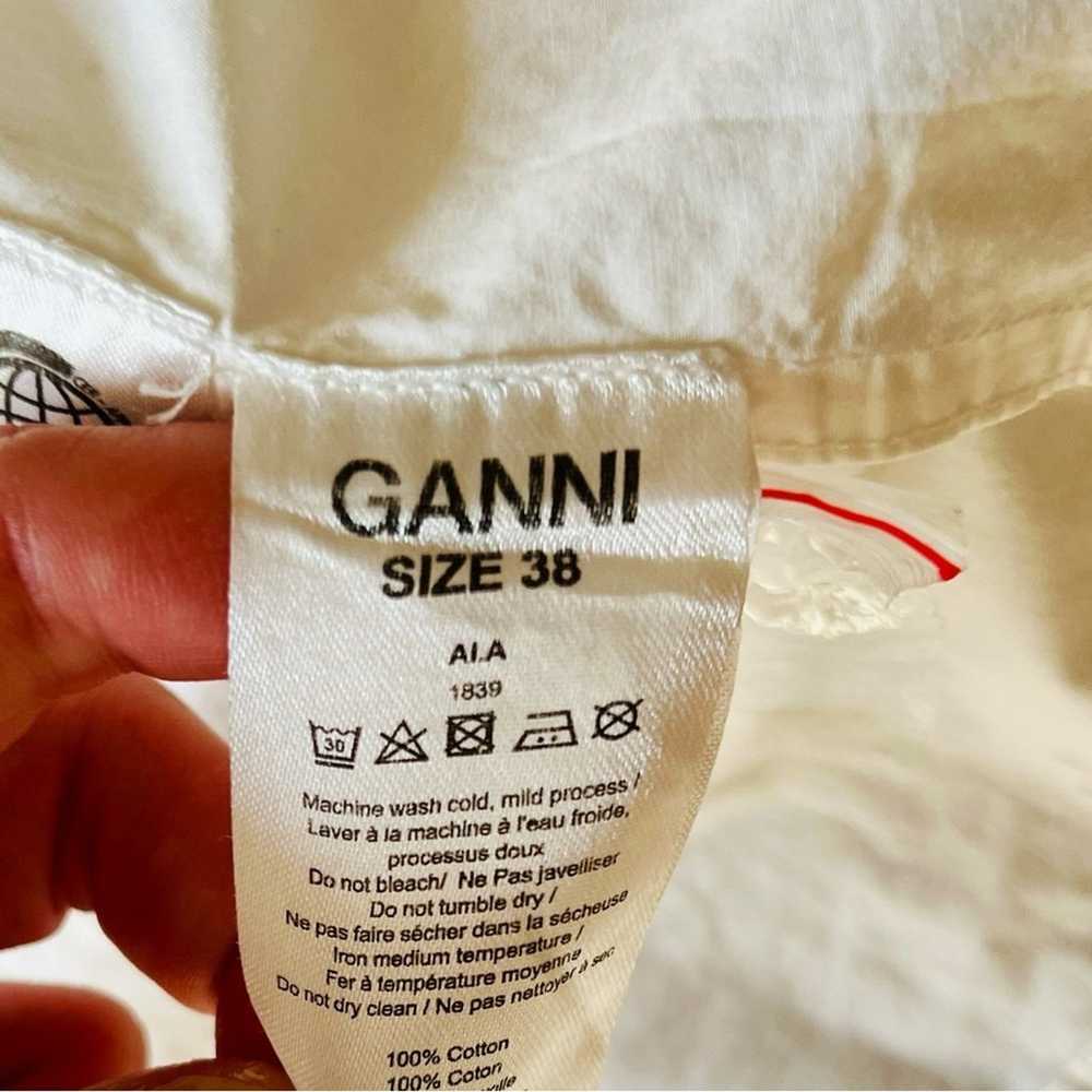 Ganni Women's White Cotton Poplin Dress - image 7