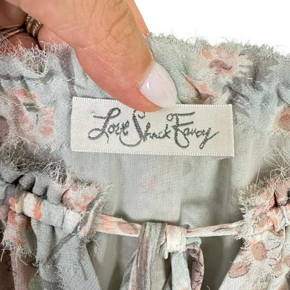 Love Shack Fancy 100% Silk Pastel Floral Popover … - image 10