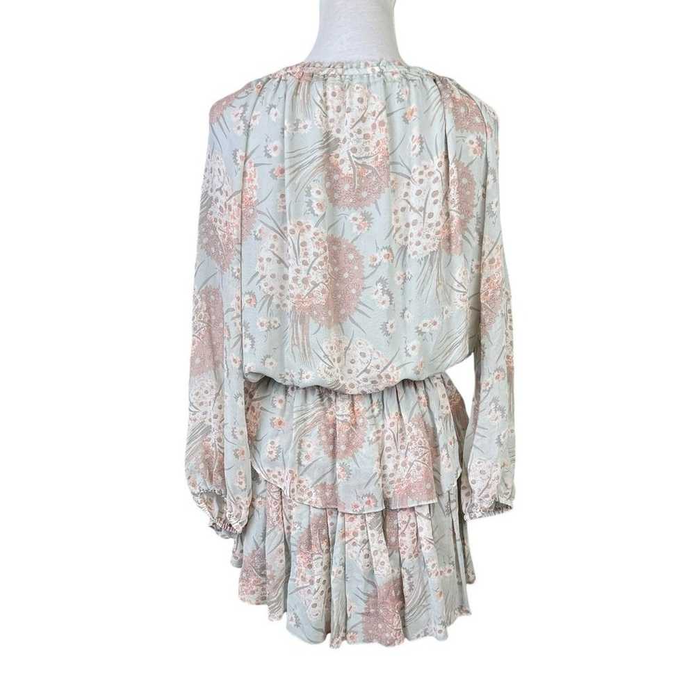 Love Shack Fancy 100% Silk Pastel Floral Popover … - image 3