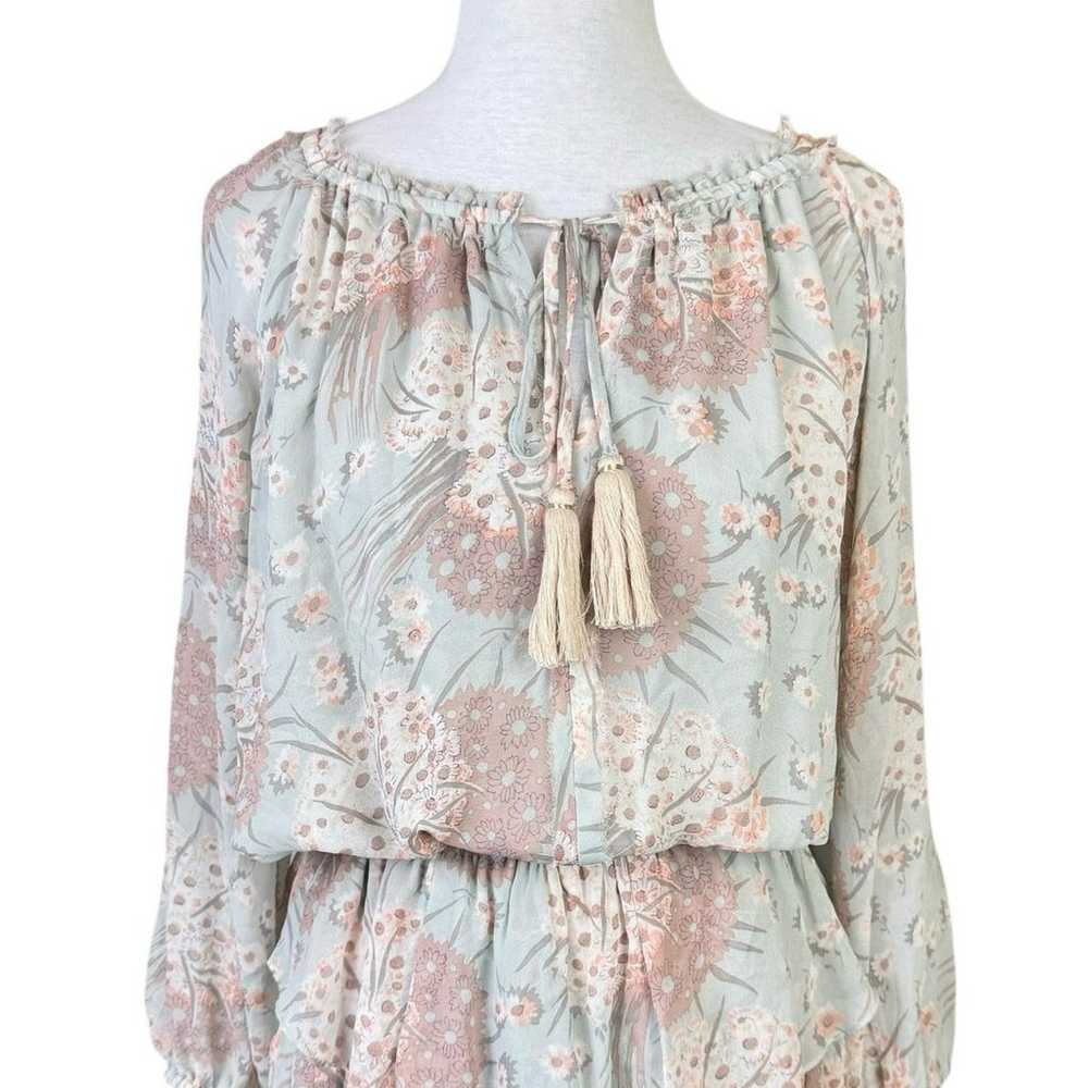 Love Shack Fancy 100% Silk Pastel Floral Popover … - image 5