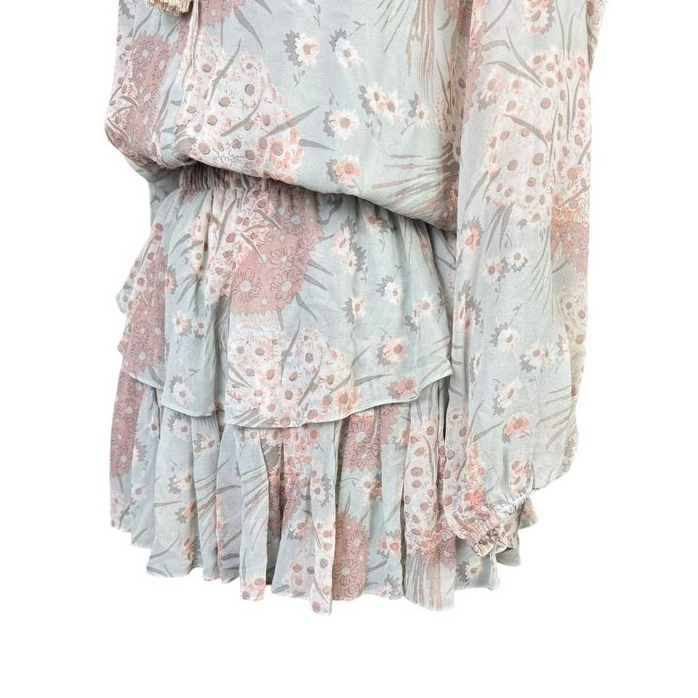 Love Shack Fancy 100% Silk Pastel Floral Popover … - image 7