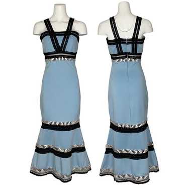 Iorane Trumpet Dress 40 M Blue Sleeveless Midi Se… - image 1