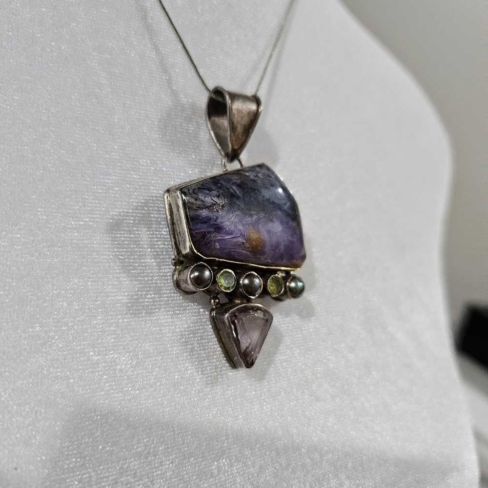 Chariote vintage necklace with amethyst - image 1