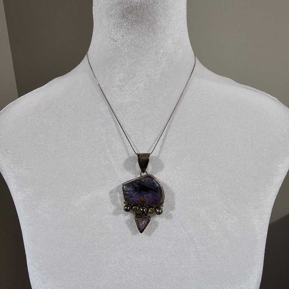 Chariote vintage necklace with amethyst - image 2