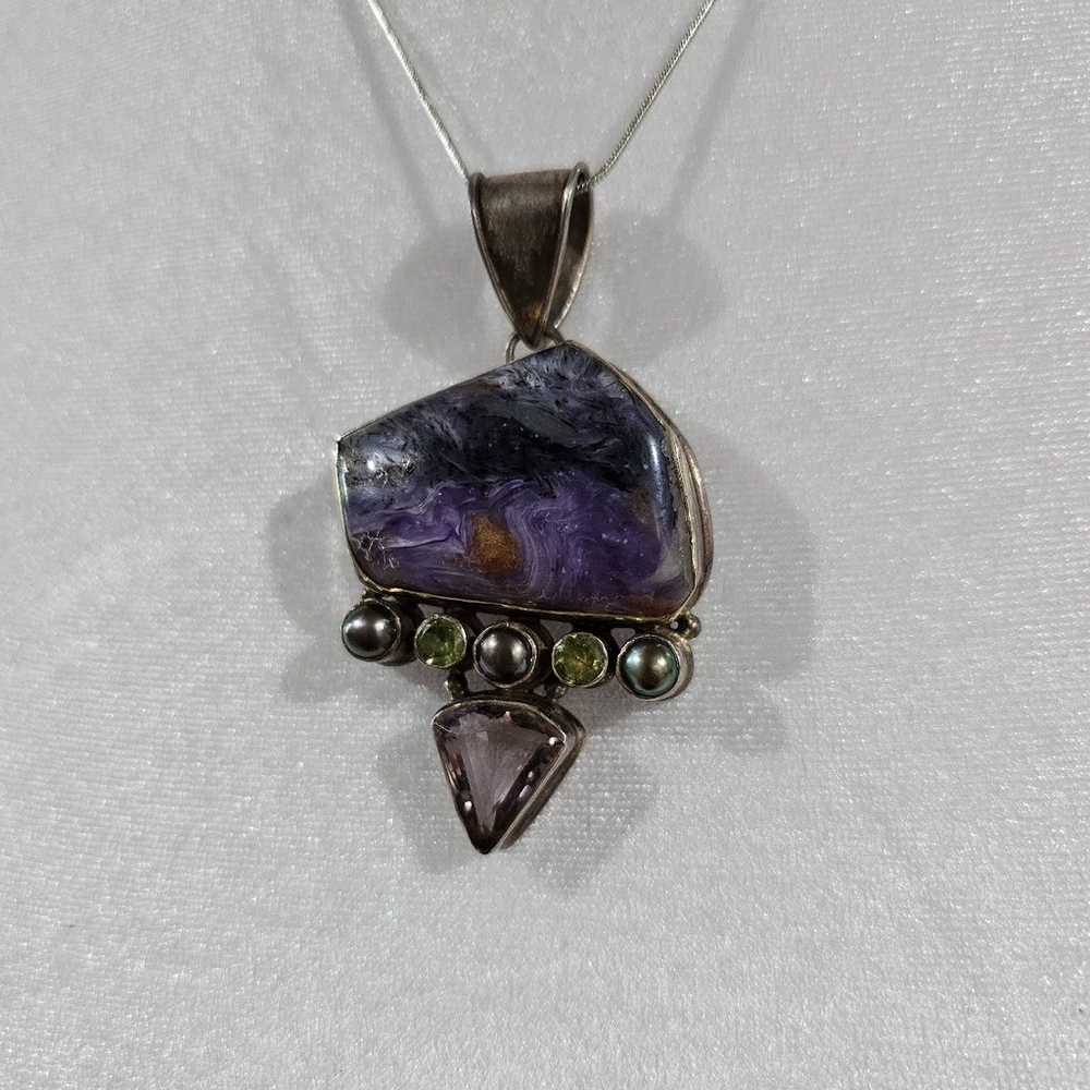 Chariote vintage necklace with amethyst - image 3