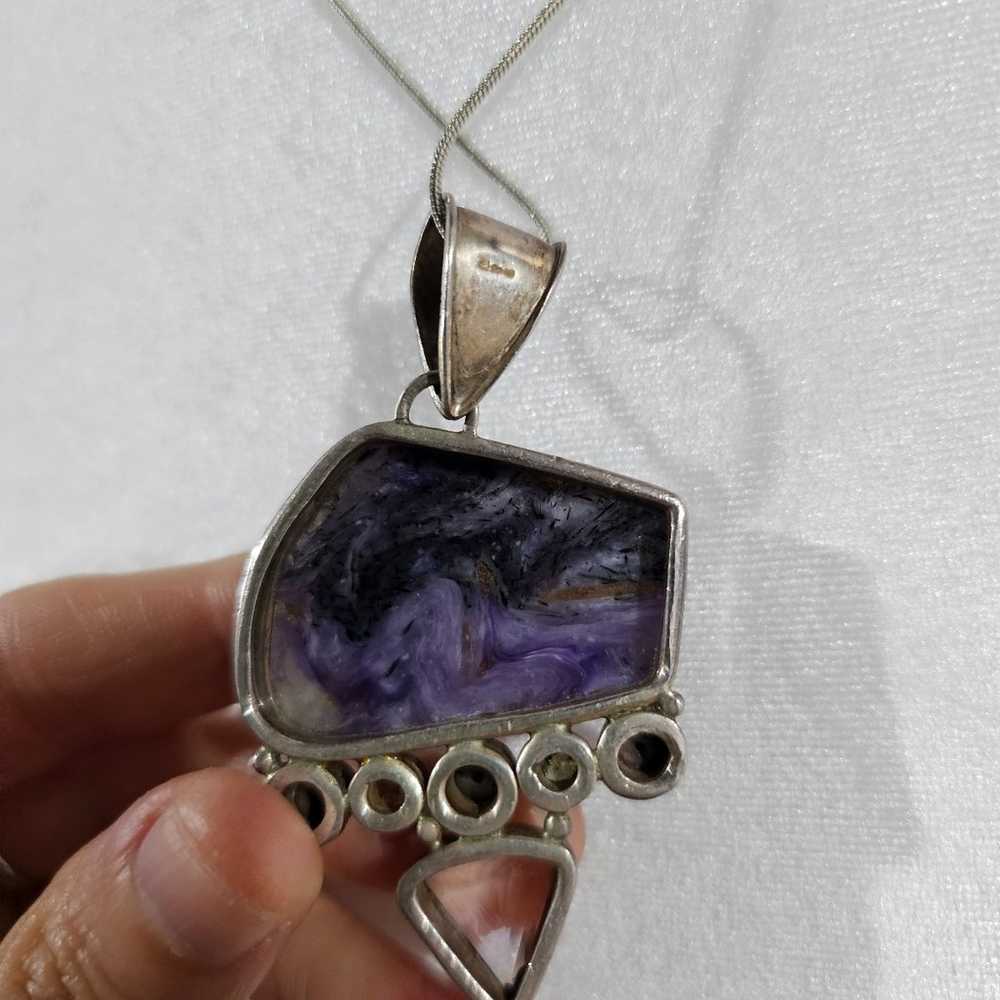 Chariote vintage necklace with amethyst - image 5