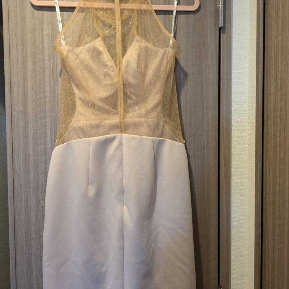 AR Light Pink Beaded High Neck Tight Dress - image 3