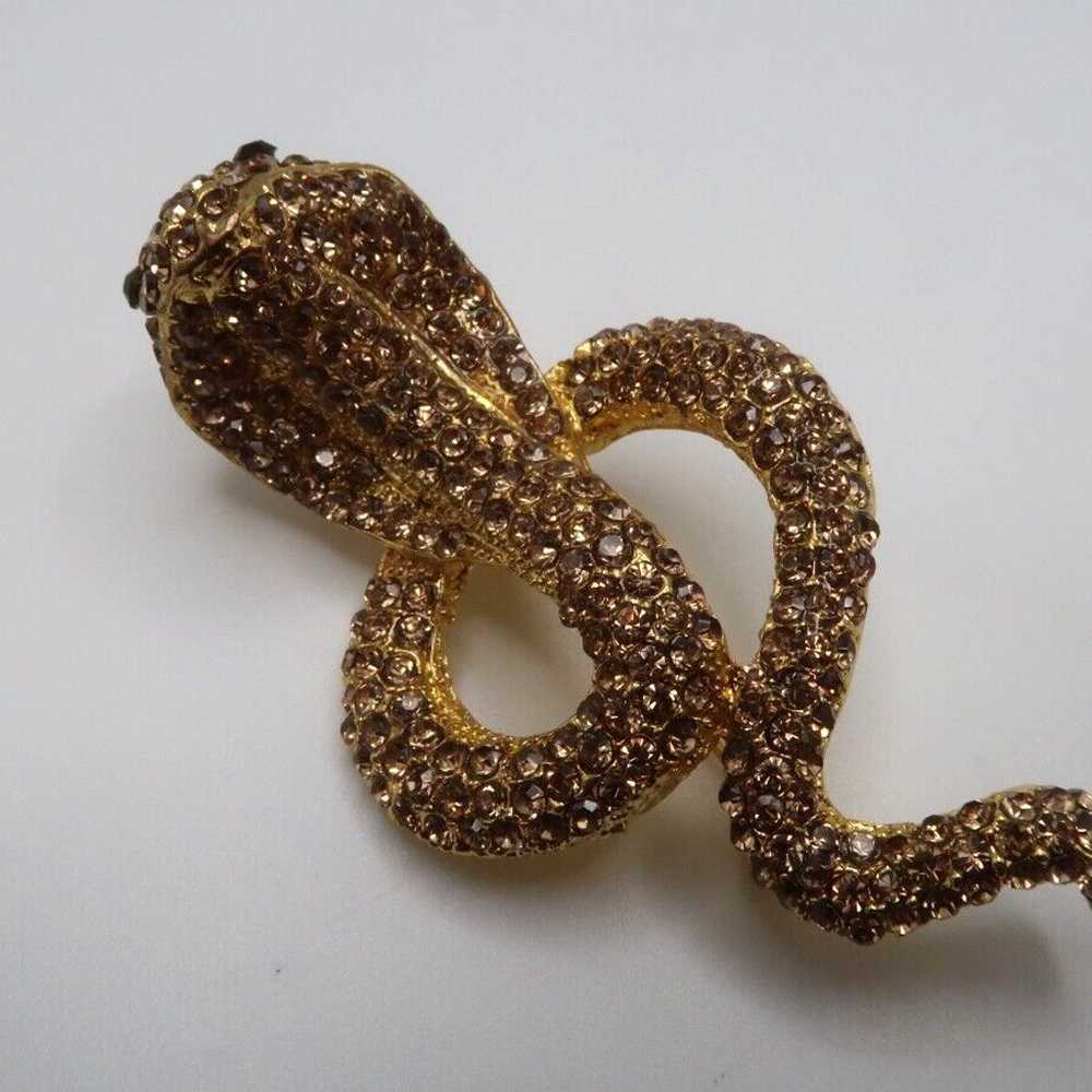 Vintage Large Rhinestone COBRA Snake Brooch Pin 7… - image 11